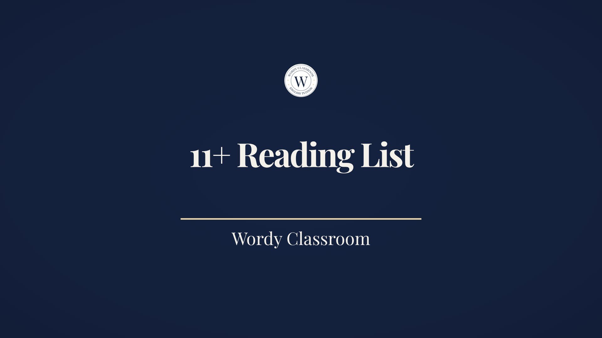Cover graphic: 11 Plus Reading List